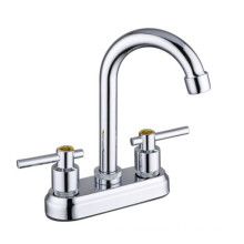 Economic deck mounted high quality kitchen faucets, double handle mixer water taps, factory commercial kitchen faucet